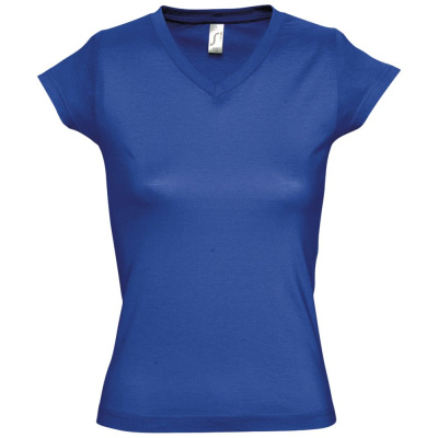 Футболка женская c V-образным вырезом Moon 150 ярко-синяя (royal), размер S