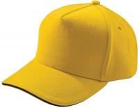 Каталог Бейсболка Unit Classic, желтая с черным кантом от интернет-магазина «7 Сувениров»