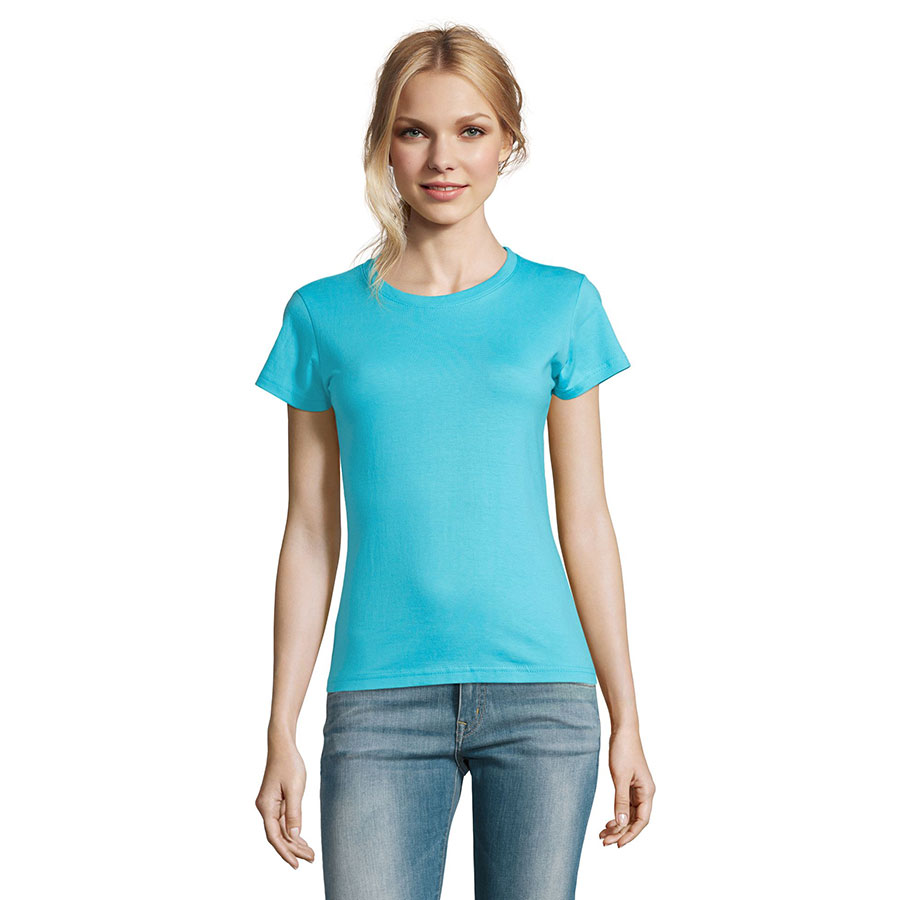 Футболка женская IMPERIAL WOMEN, бирюзовый_S, 100% х/б, 190 г/м2