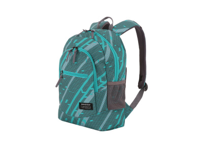 Рюкзак SWISSGEAR, полиэстер 600D, 32х16х43 см, 22 л, бирюзовый/серый