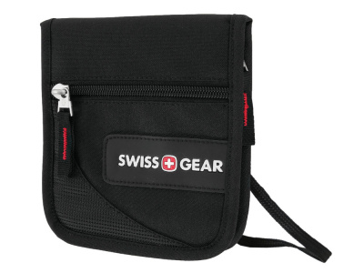 Кошелёк на шею SWISSGEAR, полиэстер 600D, 14х2х16 см, черный