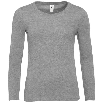 Футболка женская с длинным рукавом Majestic серый меланж, размер S