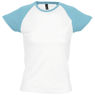 Футболка женская Milky 150 белая с голубым, размер S
