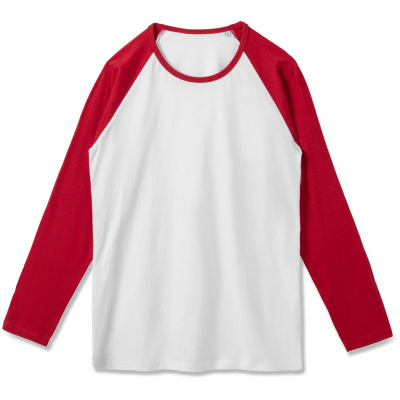 Футболка женская с длинным рукавом Milky LSL белая с красным, размер S