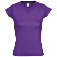 Каталог Футболка женская c V-образным вырезом Moon 150, темно-фиолетовая от интернет-магазина «7 Сувениров»