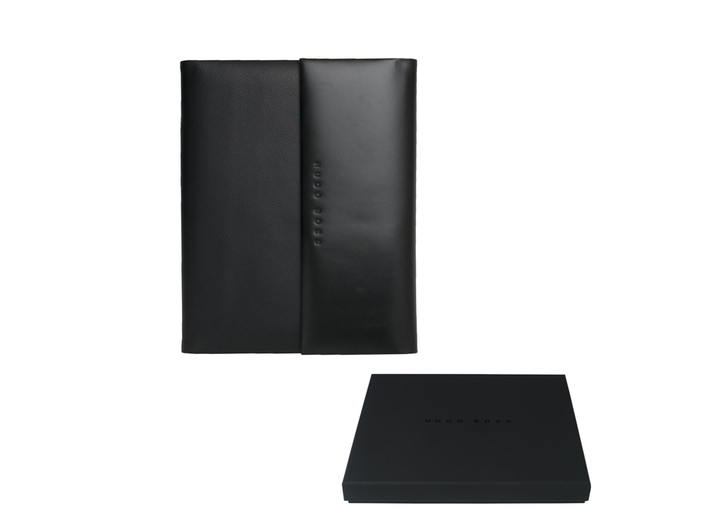 Папка для участника конференции формата А5 Caption Contrast Black. Hugo Boss, черный