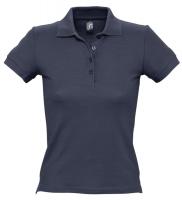 Каталог Рубашка поло женская People 210, темно-синяя (navy) от интернет-магазина «7 Сувениров»