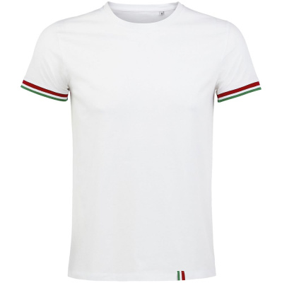 Футболка мужская Rainbow Men, белая с ярко-зеленым, размер S