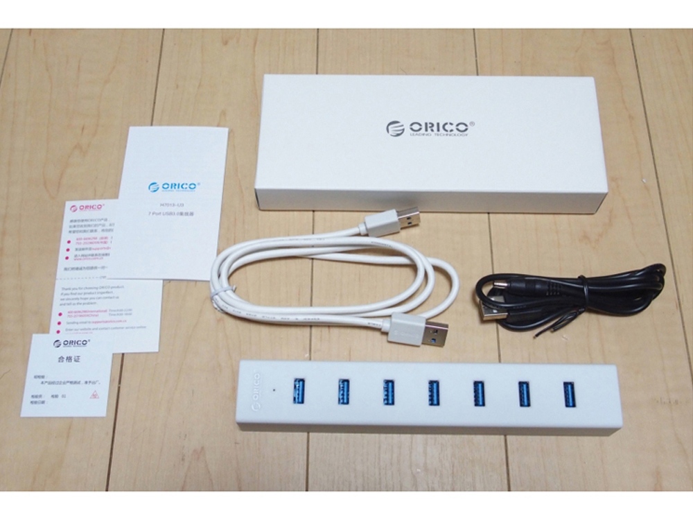 USB-концентратор Orico H7013-U3-АD (белый) с блоком питания