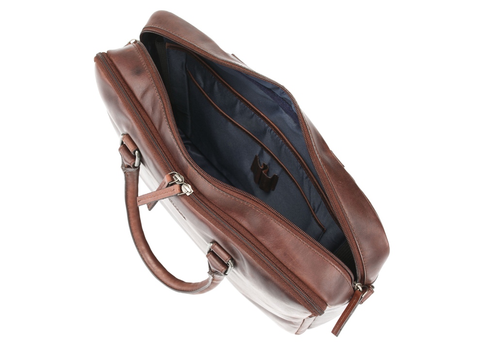 Сумка KLONDIKE DIGGER Earl, натуральная кожа в темно-коричневом цвете, 29 x 38 x 9 см