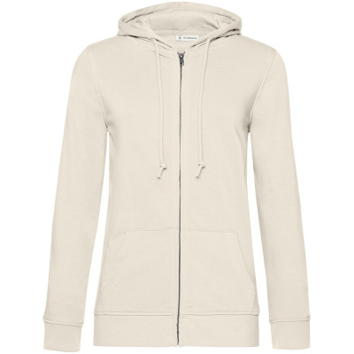Толстовка на молнии с капюшоном женская BNC Organic, молочно-белая, размер XS