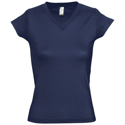 Футболка женская c V-образным вырезом Moon 150, темно-синяя, размер S