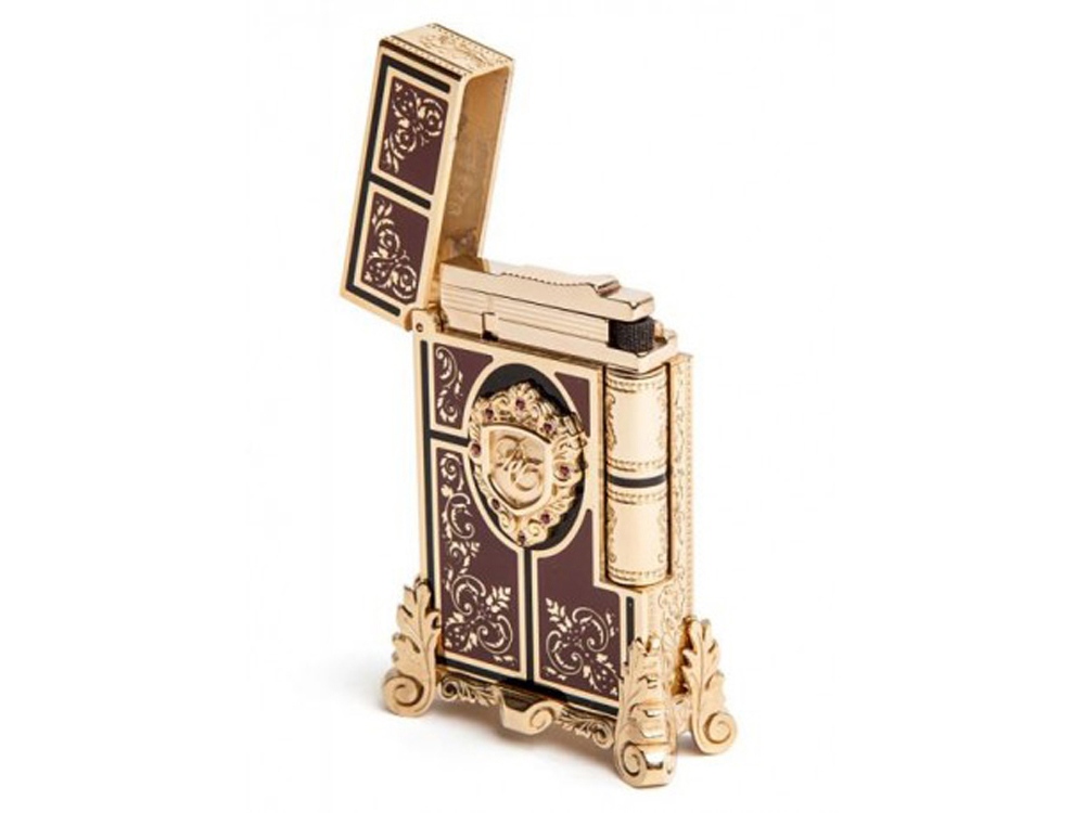 Зажигалка Second Empire Prestige. S.T.Dupont, золотистый/коричневый