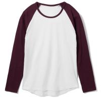 Каталог Футболка женская с длинным рукавом Milky Lsl, белая с бордовым от интернет-магазина «7 Сувениров»