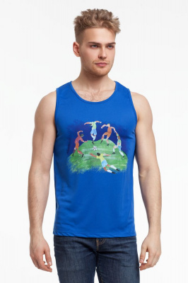 Майка мужская «Футбол via Матисс», синяя, размер M