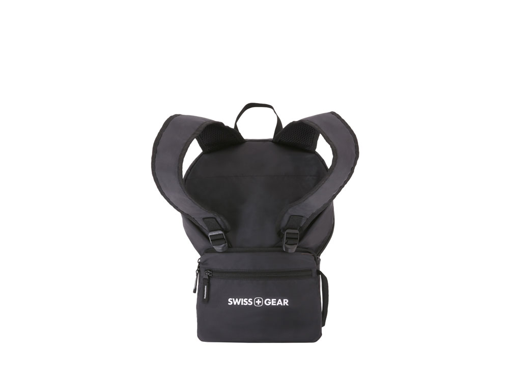 Рюкзак SWISSGEAR складной, полиэстер, 33,5х15,5x40 см, 21 л, черный