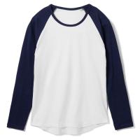 Каталог Футболка женская с длинным рукавом Milky Lsl, белая с темно-синим от интернет-магазина «7 Сувениров»