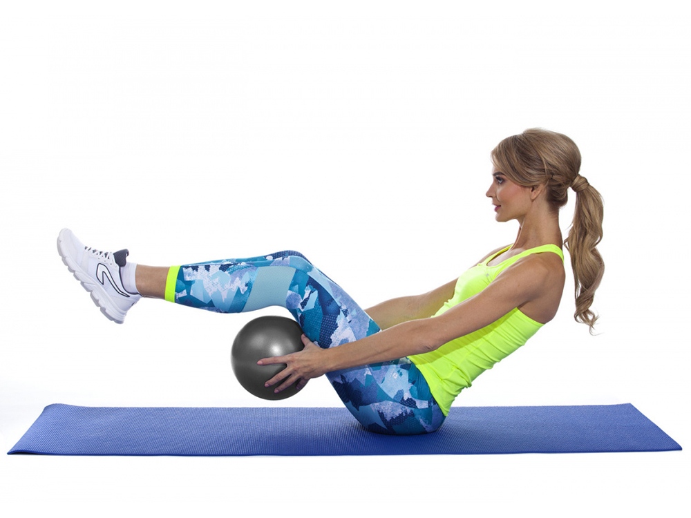 Мяч для фитнеса, йоги и пилатеса Fitball 25, серый