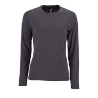 Каталог Футболка с длинным рукавом Imperial LSL Women, темно-серая (графит) от интернет-магазина «7 Сувениров»