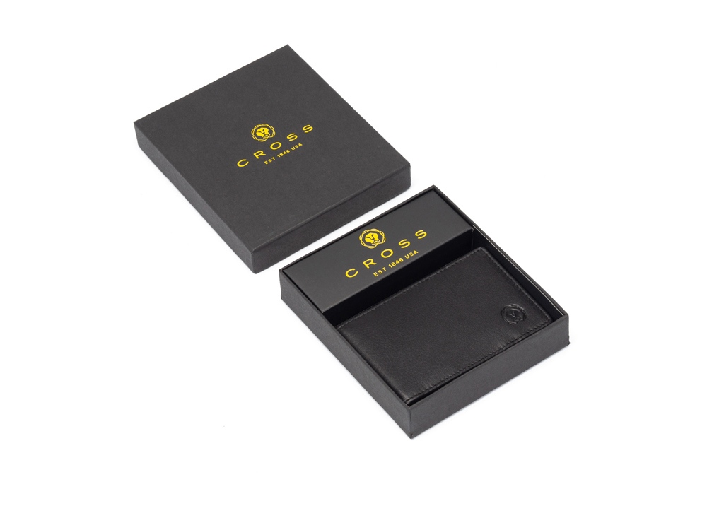 Зажим для денег Cross Classics Black, кожа наппа, гладкая, чёрный, 11 х 1,5 х 7 см