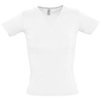 Каталог Футболка женская LADY 220 с V-обр. вырезом, белая от интернет-магазина «7 Сувениров»