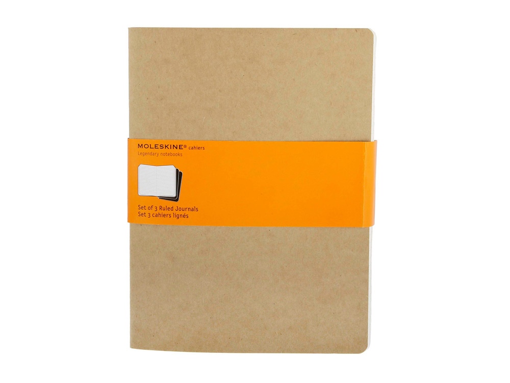 Записная книжка Moleskine Cahier (в линейку, 3 шт.), ХLarge (19х25см), бежевый