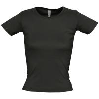 Каталог Футболка женская с круглым вырезом Lady 220 черная от интернет-магазина «7 Сувениров»