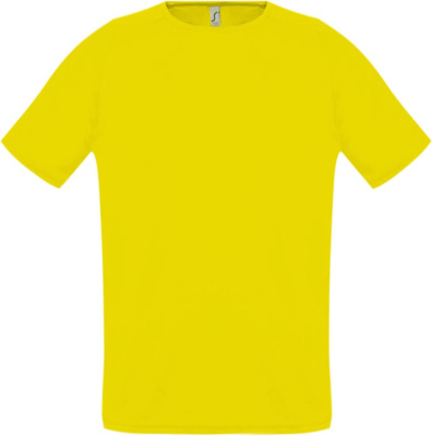 Футболка унисекс Sporty 140 лимонно-желтая, размер XS
