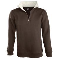 Каталог Толстовка Scott 290 с контрастным воротником на молнии шоколадно-коричневый от интернет-магазина «7 Сувениров»