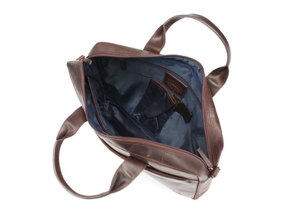 Сумка KLONDIKE DIGGER Mavis, натуральная кожа в темно-коричневом цвете, 32 x 40 x 8 см