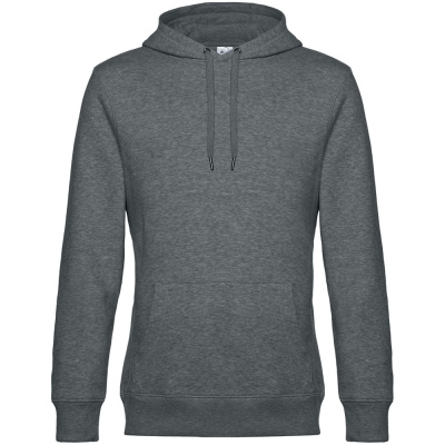 Толстовка с капюшоном унисекс King, темно-серый меланж, размер XS