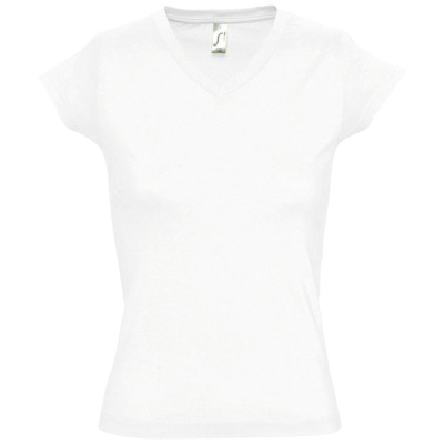 Футболка женская c V-образным вырезом Moon 150 белая, размер XL