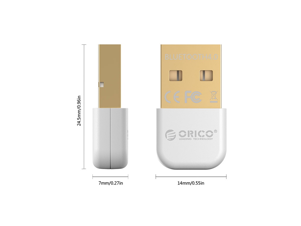 Адаптер USB Bluetooth Orico BTA-403 (белый)