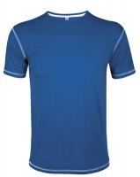 Каталог Футболка мужская с контрастной отделкой MUSTANG 150, ярко-синяя с белым от интернет-магазина «7 Сувениров»