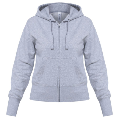 Толстовка женская Hooded Full Zip серый меланж, размер XS