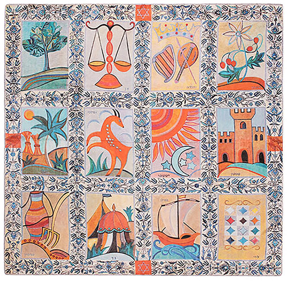 Каталог ПЛАТОК "12 КОЛЕН ИЗРАИЛЕВЫХ" 120х120 ШЕЛК от интернет-магазина «7 Сувениров»