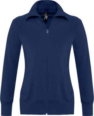 Толстовка женская на молнии Soda 280 темно-синяя, размер S