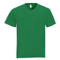 Каталог Футболка мужская с V-обр. вырезом VICTORY 150, ярко-зеленая от интернет-магазина «7 Сувениров»