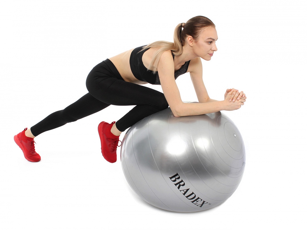 Мяч для фитнеса Fitball 75 с насосом, серебристый