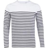 Каталог Футболка мужская с длинным рукавом Matelot LSL Men, белая с синим от интернет-магазина «7 Сувениров»