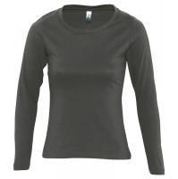 Каталог Футболка женская с длинным рукавом Majestic 150, темно-серая от интернет-магазина «7 Сувениров»