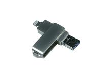 Каталог USB 3.0/micro USB/Lightning- флешка на 64 Гб с поворотным механизмом от интернет-магазина «7 Сувениров»