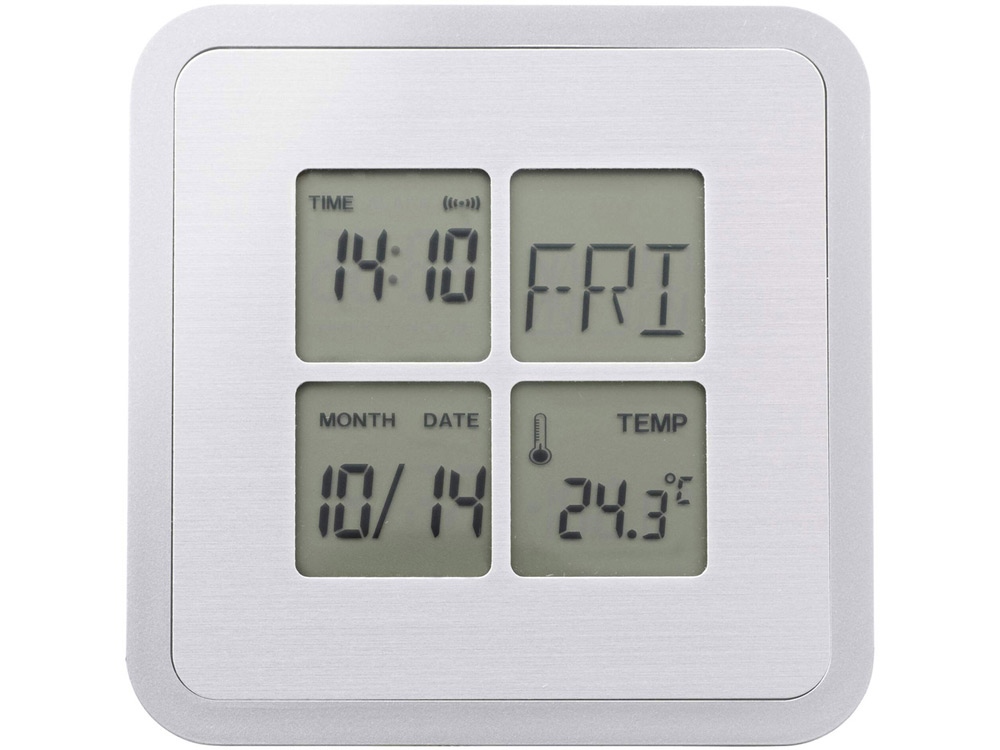 Погодная станция-часы, будильник, календарь Livorno, серебристый