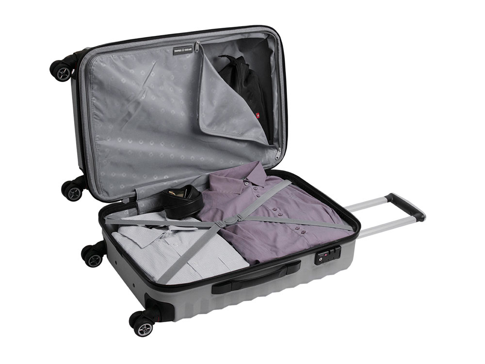 Чемодан SWISSGEAR FRIBOURG, АБС-пластик, 45x27x66 см, 64 л, серебристый