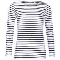 Каталог Футболка женская Marine Women, белая с темно-синим от интернет-магазина «7 Сувениров»