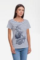 Каталог Футболка женская Grand Granat New, белая с синим от интернет-магазина «7 Сувениров»