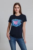 Каталог Футболка женская «Ван-Пиг», синяя от интернет-магазина «7 Сувениров»