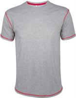 Каталог Футболка мужская с контрастной отделкой MUSTANG 150, серый меланж c красным от интернет-магазина «7 Сувениров»