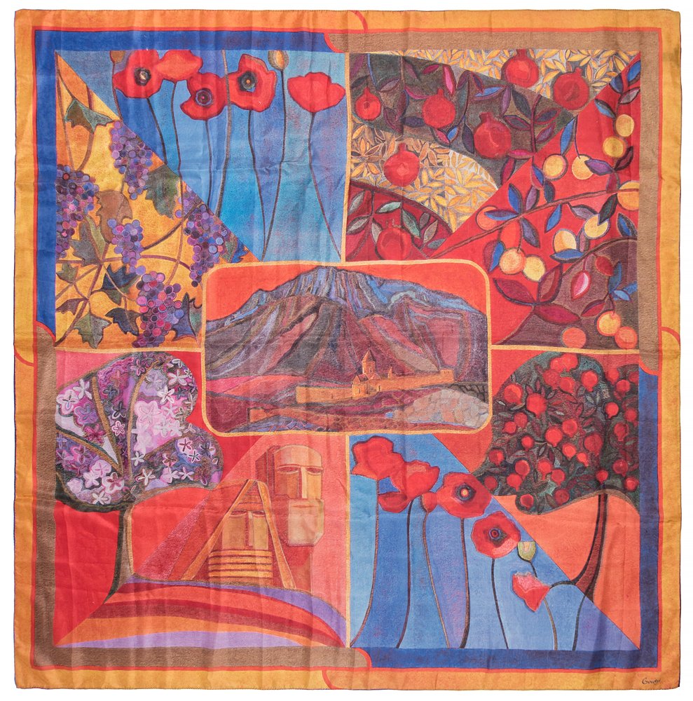 Каталог ПЛАТОК "АРАРАТ" 120х120 ШЕЛК от интернет-магазина «7 Сувениров»