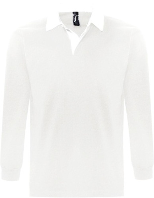 Рубашка поло мужская с длинным рукавом Pack 280 белая, размер S